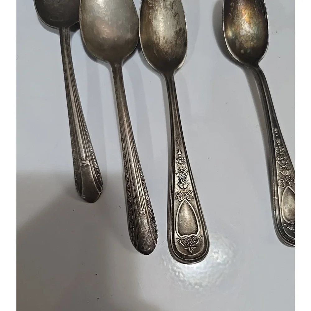 Lot of Vtg Silver Plated Fork & Spoon Retro Dining Utensils Flatware Silverware‎